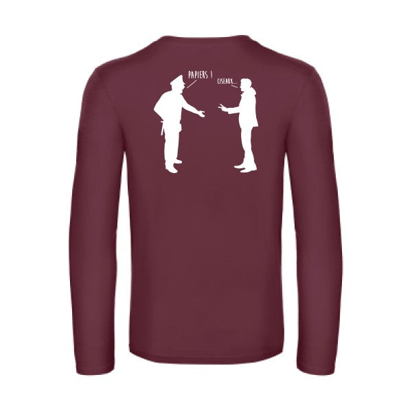 chifoumi - t shirt- manches- longues- original- humour- Burgundy impression Dos