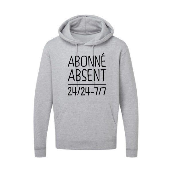 Abonné absent Noir |Sweat capuche imprimé homme