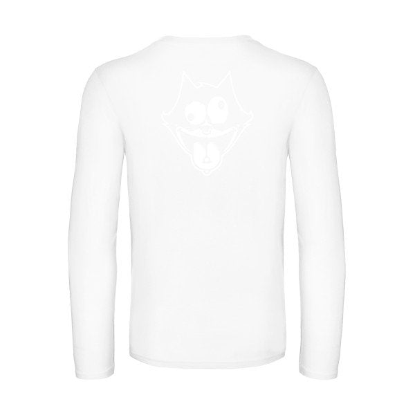 freak the cat  - t shirt- manches- longues- original- humour- White impression Dos