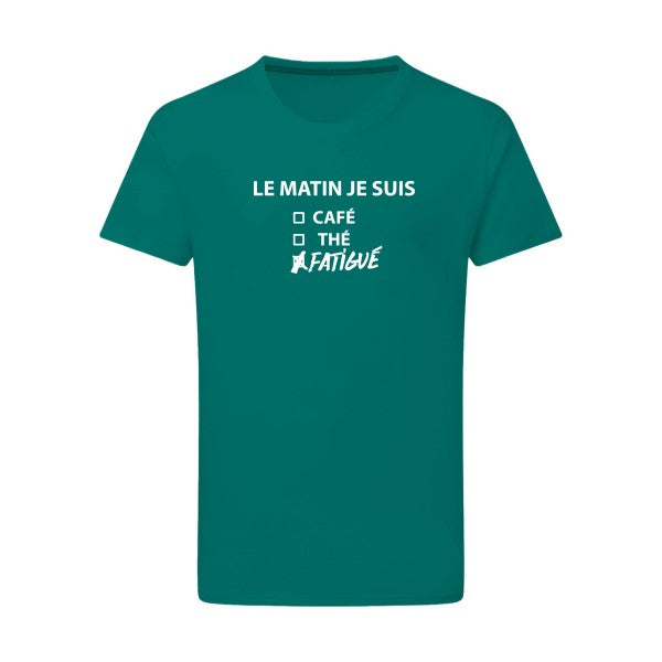 Le matin je suis... - Flex Blanc Tshirt original Emerald Green  2XL