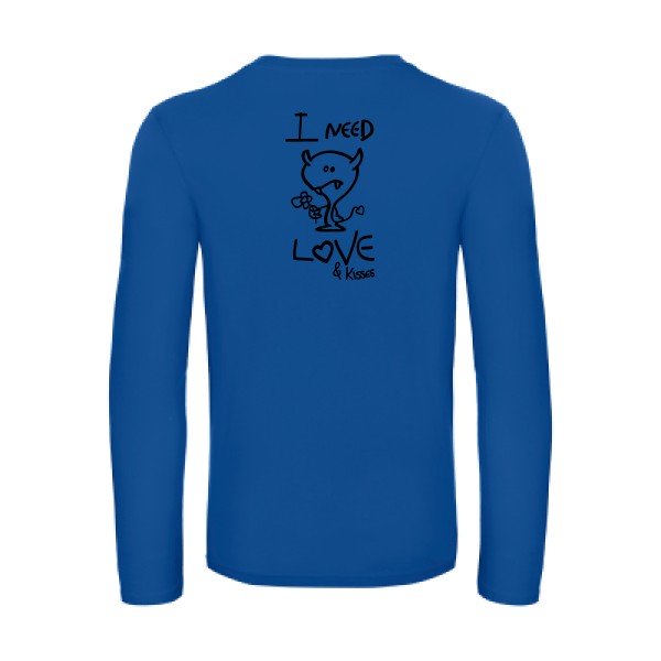 lover - t shirt- manches- longues- original- humour- Royal Blue impression Dos