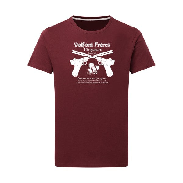 Volfoni Frère -Flex noir sur T-shirt SG  Burgundy  2XL