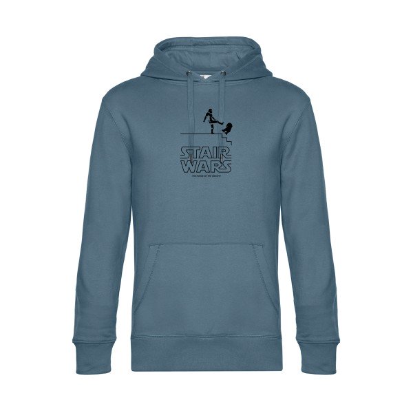 STAIR-WARS sweat shirt original nordic blue flex Noir impression Face