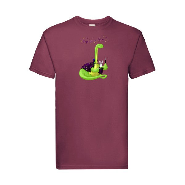 Diplodocus Pocus Fruit of the loom 205 g/m² T-shirt/ bordeaux