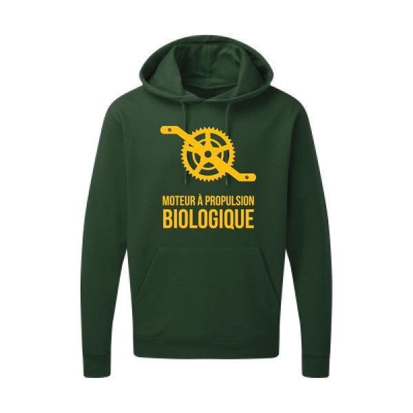 Cyclisme & écologie jaune Or |Sweat capuche imprimé homme