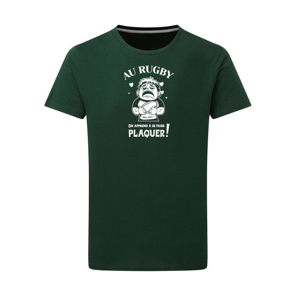 Au rugby, on apprend à se faire plaquer ! - Flex Blanc Tshirt original Bottle Green  2XL