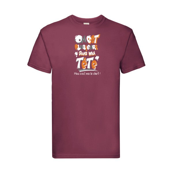 C'est moi le chef ! Fruit of the loom 205 g/m² T-shirt/ bordeaux