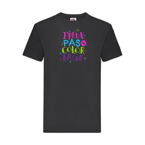 J'peux pas j'ai coloriage Fruit of the loom 205 g/m² T-shirt/ noir