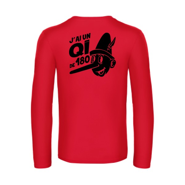 quotient intellectuel - t shirt- manches- longues- original- humour- Red impression Dos
