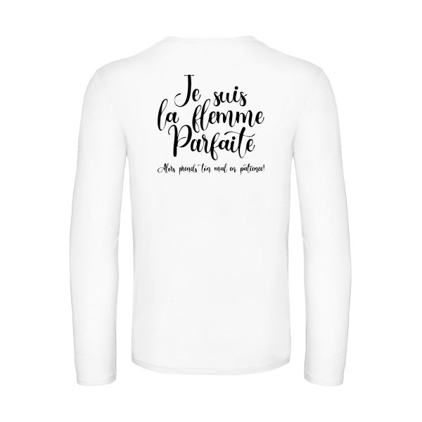 la flemme parfaite - t shirt- manches- longues- original- humour- White impression Dos