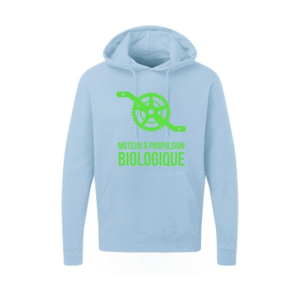 Cyclisme & écologie Vert fluo |Sweat capuche imprimé homme