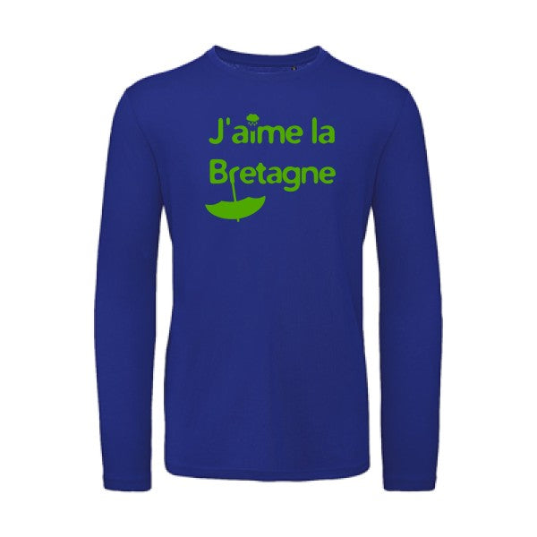 J'aime la Bretagne Vert pomme |T-shirt bio manches longues