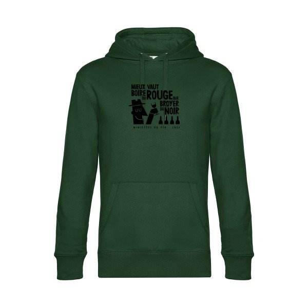 Mieux-vaut sweat shirt original Bottle Green flex Noir impression Face