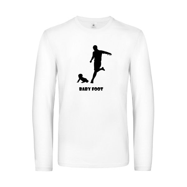 baby foot - t shirt- manches- longues- original- humour- White impression Face