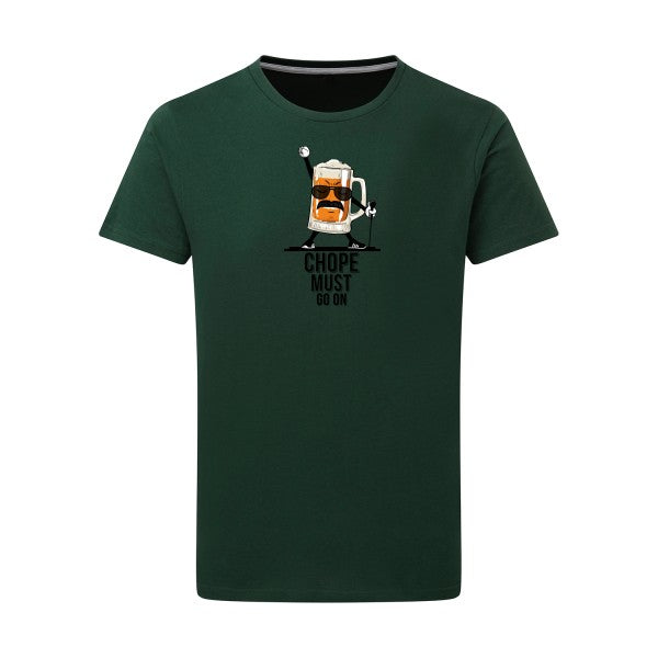 T-shirt homme CHOPE MUST GO ON - T-shirt rigolo pour les amateurs de bière Bottle Green L