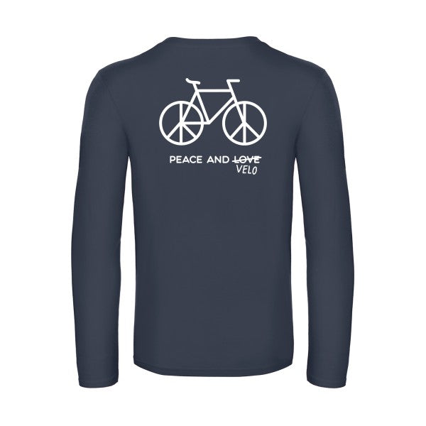 peace and velo - t shirt- manches- longues- original- humour- Navy impression Dos