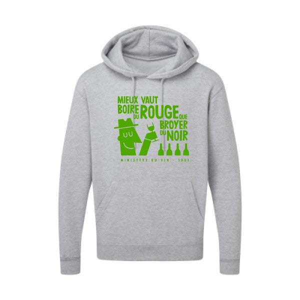 Mieux vaut Vert pomme |Sweat capuche imprimé homme