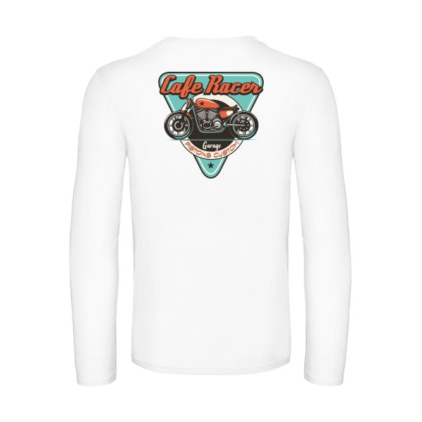 cafe-racer-t-shirt-manches-longues-original-humour -White
