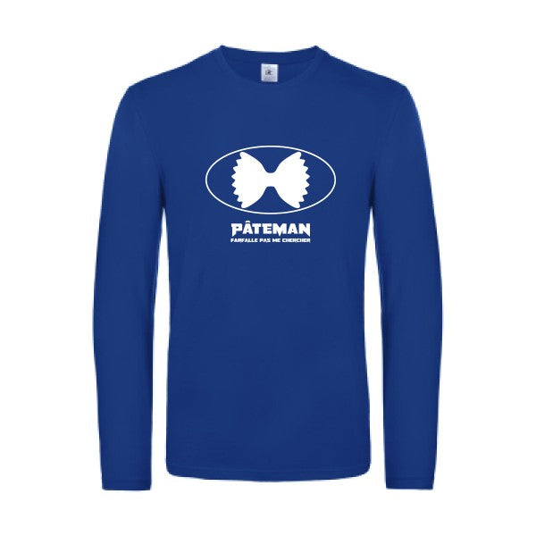 pateman - t shirt- manches- longues- original- humour- Royal Blue impression Face
