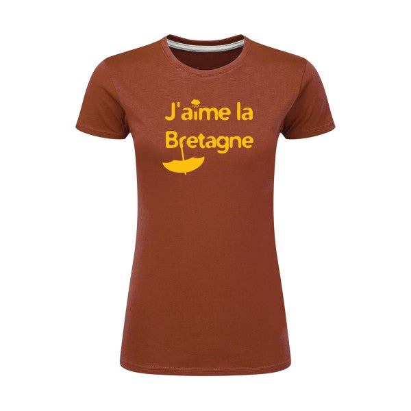 J'aime la Bretagne |jaune Or |T shirt original femme|SG