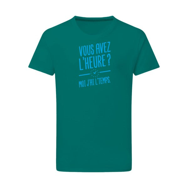 Vous avez l'heure? Moi j'ai l'temps. - Flex bleu clair Tshirt original Emerald Green  2XL