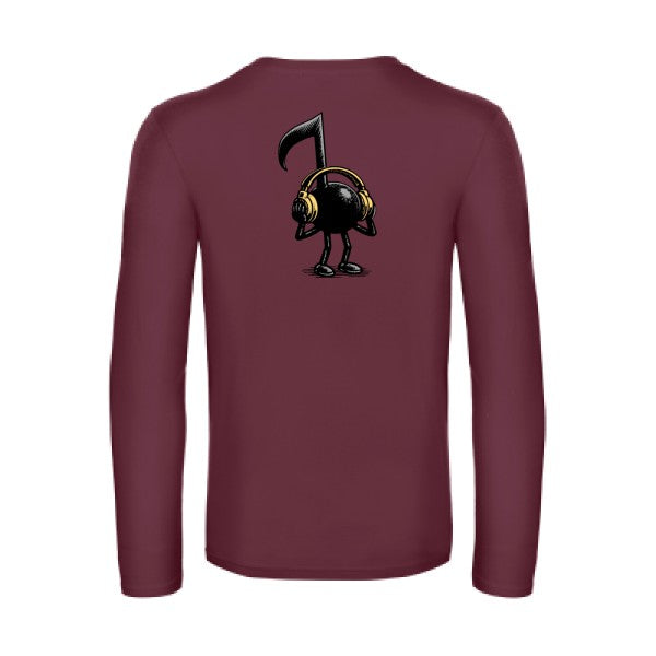 la-musique-dans-la-peau-t-shirt-manches-longues-original-humour -Burgundy