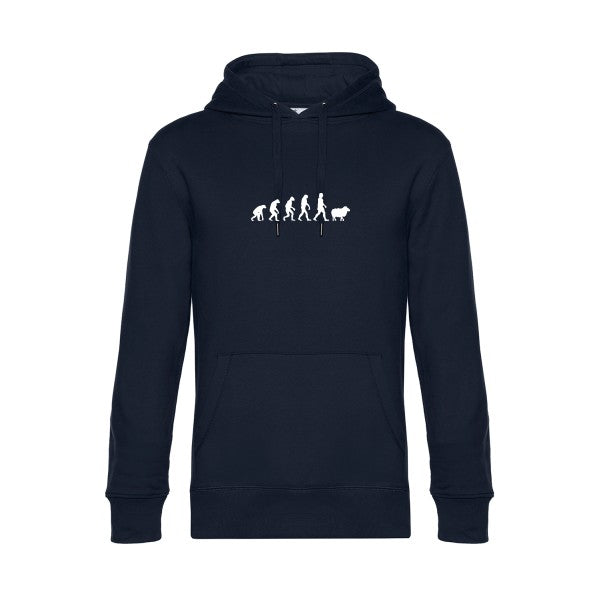 Panurge-Evolution sweat shirt original Navy Blue flex Blanc impression Face