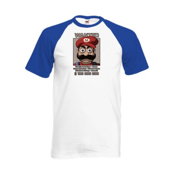 T-shirt fruit of the loom baseball  couleur White/Royal