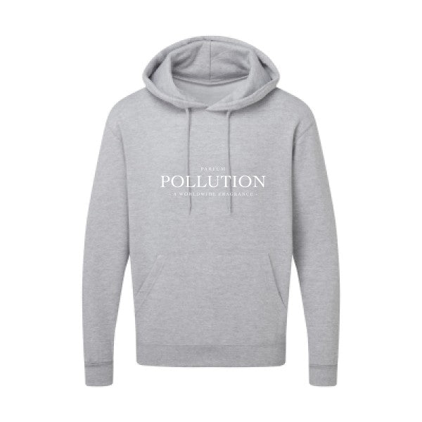 Parfum POLLUTION Blanc |Sweat capuche imprimé homme