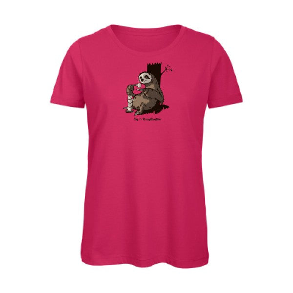 Procafeination- - t-shirt original femme Fuchsia