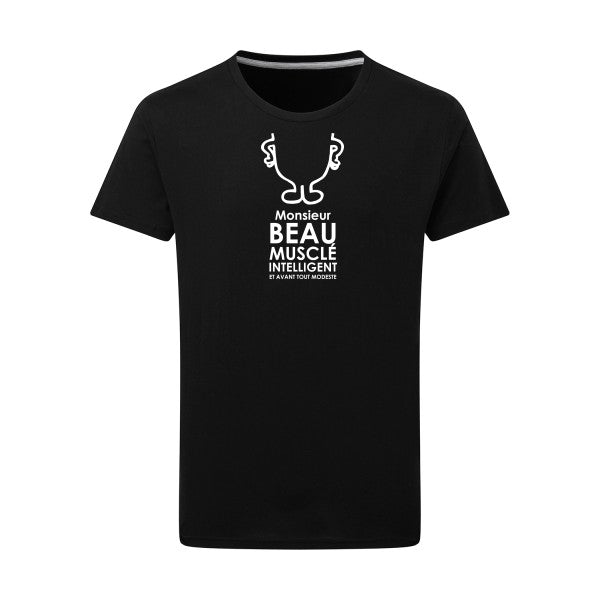 Monsieur Moi Blanc -Flex Blanc sur T-shirt SG  Dark Black  4XL