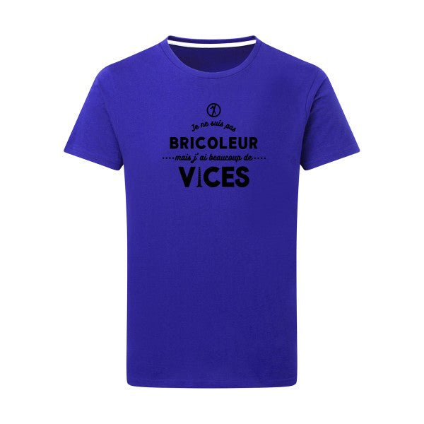 JE NE SUIS PAS BRICOLEUR noir -Flex noir sur T-shirt SG  Royal Blue  5XL