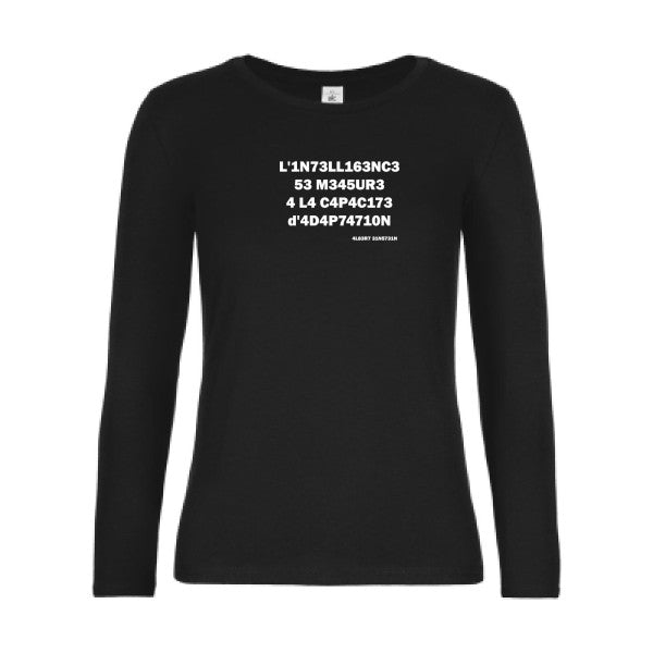 t-shirt lsl femme L-intelligence Black flex blanc