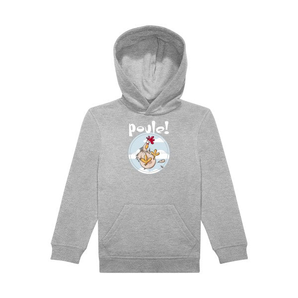 sweat capuche enfant Sports Grey Poule-!