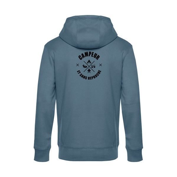 CAMPEUR... sweat shirt original nordic blue flex Noir impression Dos