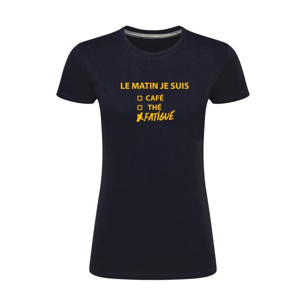 Le matin je suis...| jaune Or |T shirt original femme|SG