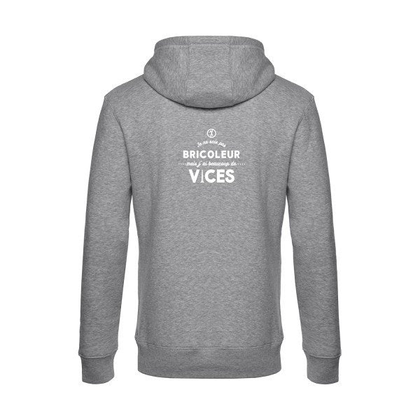 JE-NE-SUIS-PAS-BRICOLEUR sweat shirt original Heather Grey flex Blanc impression Dos