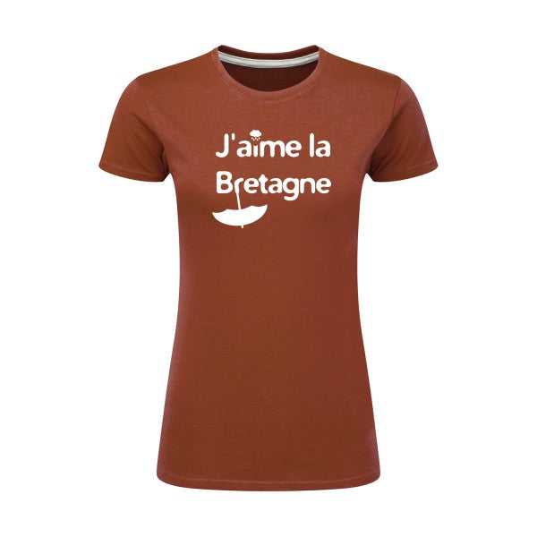 J'aime la Bretagne |Blanc |T shirt original femme|SG