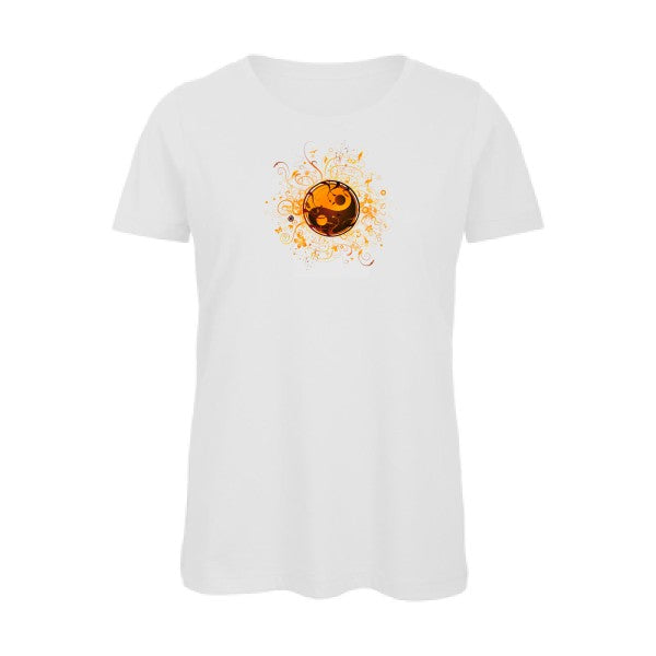 ying-yang- - t-shirt original femme White