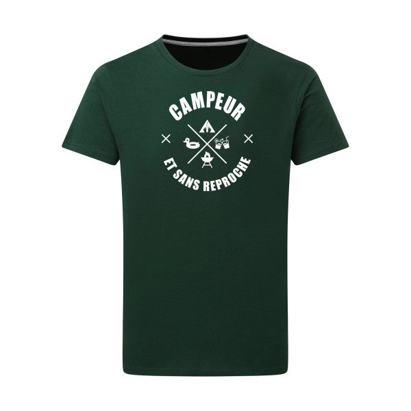 CAMPEUR... Blanc -Flex Blanc sur T-shirt SG  Bottle Green  2XL