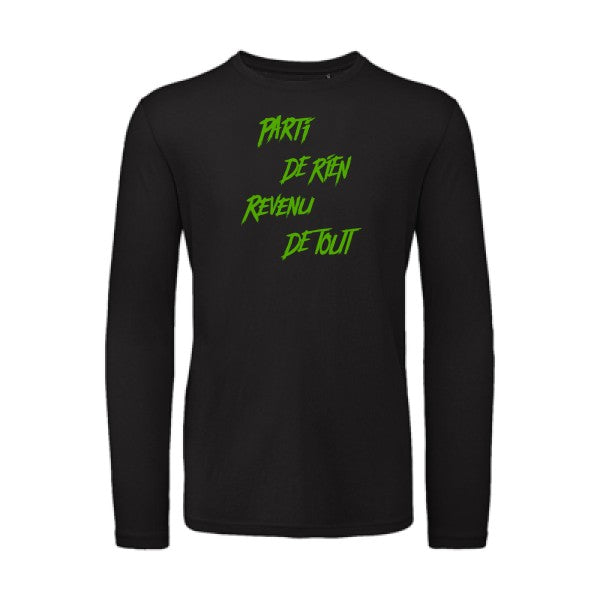 Parti de rien Vert pomme |T shirt bio homme rigolo manches longues