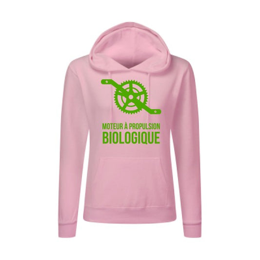 Cyclisme & écologie Vert pomme |Sweat original à capuche Femme