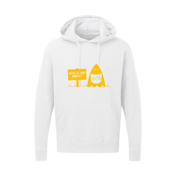 Cours de surf jaune Or |Sweat capuche imprimé homme