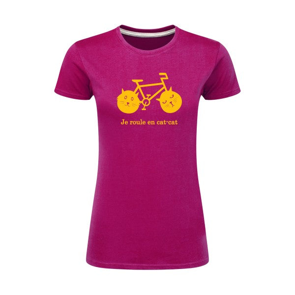 cat-cat bike | jaune Or |T shirt original femme|SG