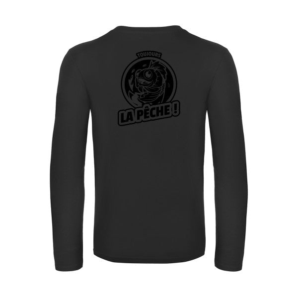 toujours la peche  - t shirt- manches- longues- original- humour- Black impression Dos