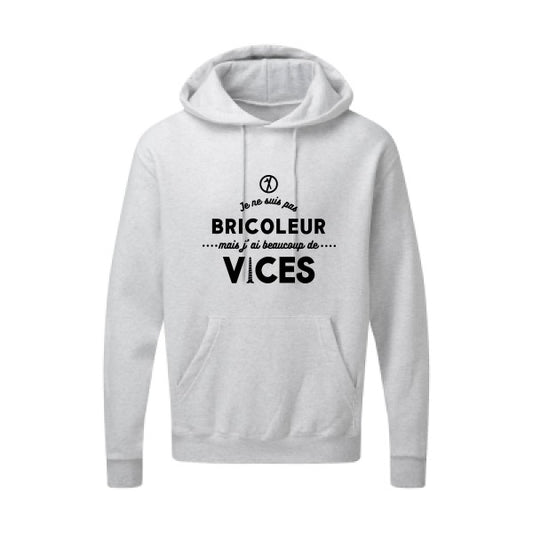 JE NE SUIS PAS BRICOLEUR Noir |Sweat capuche imprimé homme