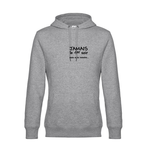 JAMAIS... sweat shirt original Heather Grey flex Noir impression Face