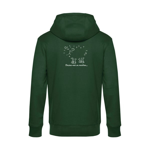 Dessine-moi-un-mouton sweat shirt original Bottle Green flex Blanc impression Dos