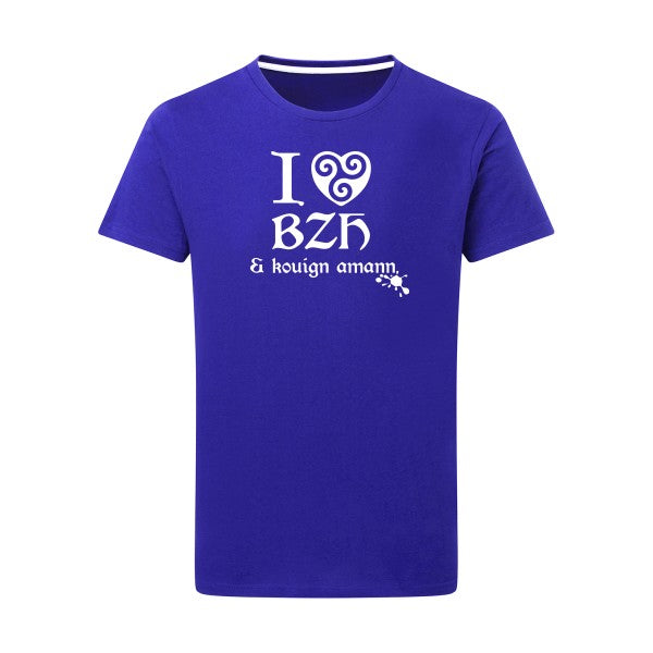 Love BZH & kouign Blanc -Flex Blanc sur T-shirt SG  Royal Blue  5XL