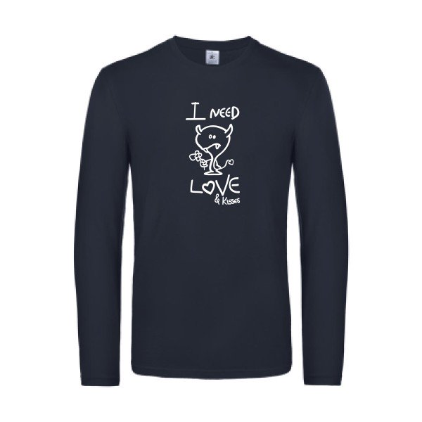 lover - t shirt- manches- longues- original- humour- Navy impression Face